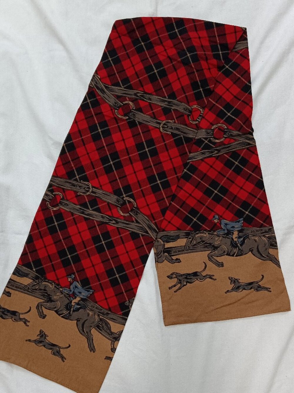 JG Hook Equestrian Red Plaid Scarf